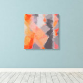 Oranje grijs Abstract Canvas Afdruk (Insitu (Houten vloer))