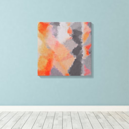 Oranje grijs Abstract Canvas Afdruk (Insitu (Houten vloer))