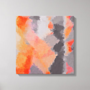 Oranje grijs Abstract Canvas Afdruk