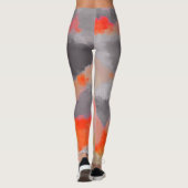 Oranje grijs Abstract schilderen Leggings (Achterkant)
