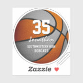 Oranje grijs basketbalteam kleuren spirituele cade sticker (Vel)