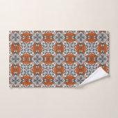 Oranje grijs en wit herhalen Tile Patroon Bad Handdoek (Handdoek)