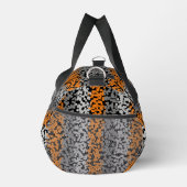 Oranje grijs en zwart digitale pixelstrepen plunjezak (Rechts)