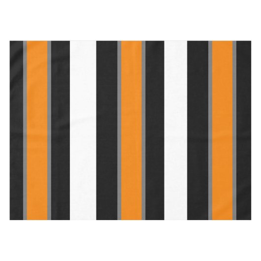 Oranje-grijs en zwart-wit gestreept tablet tafelkleed (Voorkant (Horizontaal))