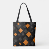 Oranje grijs float Squares Diamond Pattern Tote Bag (Achterkant)