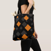 Oranje grijs float Squares Diamond Pattern Tote Bag (Dichtbij)