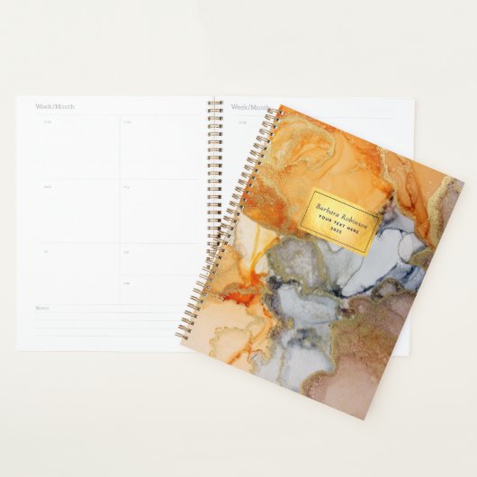 Oranje grijs goud Genoemde Abstracte Planner (Display)