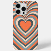 Oranje Grijs Hypnotisch Hart Liefdespatroon Case-Mate iPhone Case (Achterkant)