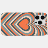 Oranje Grijs Hypnotisch Hart Liefdespatroon Case-Mate iPhone Case (Achterkant (horizontaal))