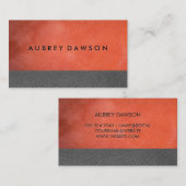 Oranje grijs leder visitekaartje (Voorkant / Achterkant)