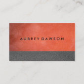 Oranje grijs leder visitekaartje (Voorkant)