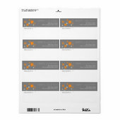 Oranje grijs modern stervuurwerk sprankelend adres etiket (Full Sheet)