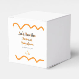 Oranje grijs retro Spaans baby shower Boho Modern Bedankdoosjes