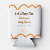 Oranje grijs retro Spaans baby shower Boho Modern Blikjeskoeler (Achterkant)