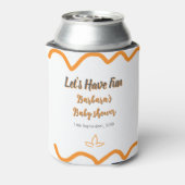 Oranje grijs retro Spaans baby shower Boho Modern Blikjeskoeler (Blikje Achterkant)