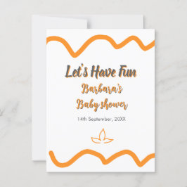 Oranje grijs retro Spaans baby shower Boho Modern Briefkaart