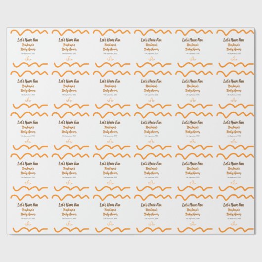 Oranje grijs retro Spaans baby shower Boho Modern Cadeaupapier (Vlak)