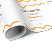 Oranje grijs retro Spaans baby shower Boho Modern Cadeaupapier (Rol Hoek)