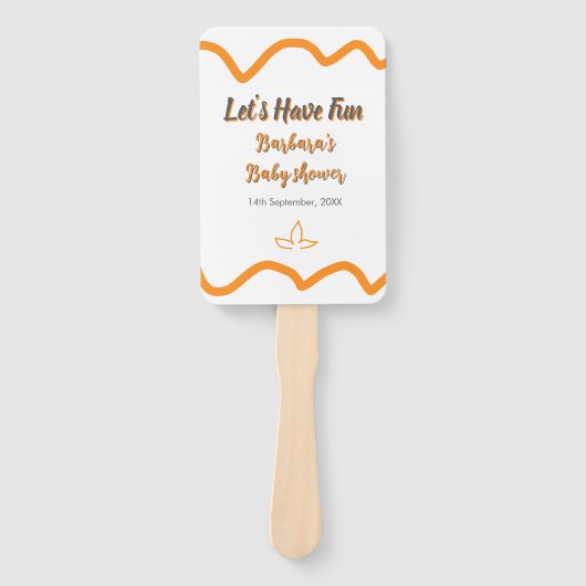 Oranje grijs retro Spaans baby shower Boho Modern Handwaaier (Voorkant)