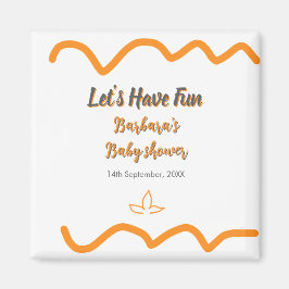 Oranje grijs retro Spaans baby shower Boho Modern Magneet