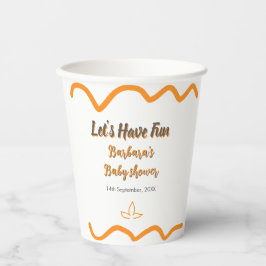 Oranje grijs retro Spaans baby shower Boho Modern Papieren Bekers