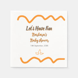 Oranje grijs retro Spaans baby shower Boho Modern Servet