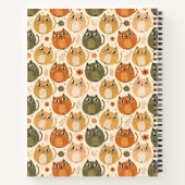 Oranje Grijs Schattige Vet Katten Naam Monogram Notitieboek (Achterkant)