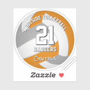 oranje grijs sportteam kleuren volleybalspeler sticker