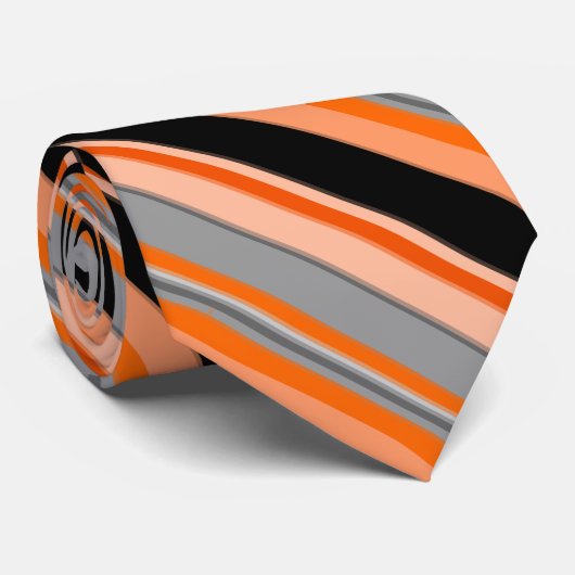 Oranje grijs strips Stropdas (Opgerold)