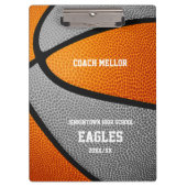 oranje grijs team kleuren basketbalcoach klembord (Voorkant)