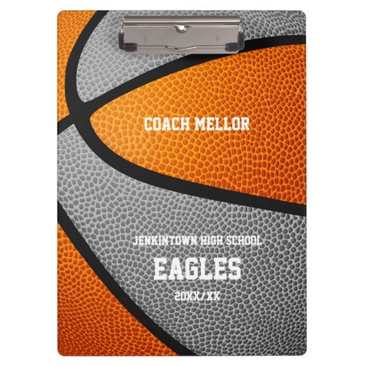 oranje grijs team kleuren basketbalcoach klembord (Voorkant)