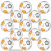 oranje grijs team kleuren individuele voetbalspele sticker (Voorkant)
