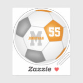 Oranje grijs team kleuren jongens voetbal sticker (Vel)