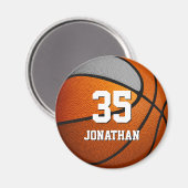 oranje grijs team kleuren kinder basketbal magneet (Voorkant / Achterkant)