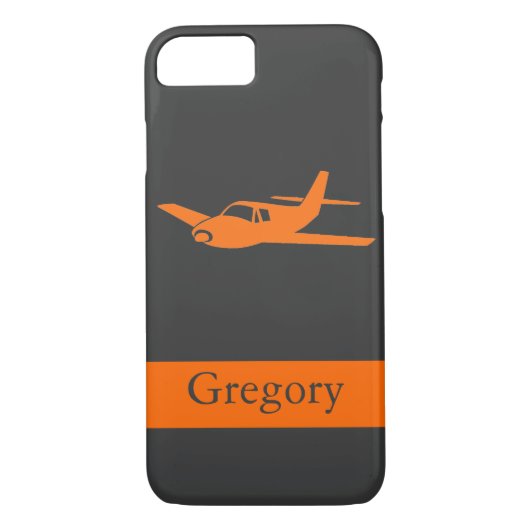  oranje grijs vliegtuig iPhone 7 hoesje (Achterkant)