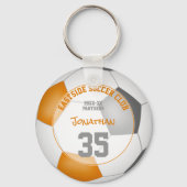 oranje grijs voetbalteam kleuren kinder sportgesch sleutelhanger (Voorkant)