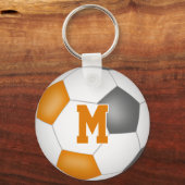oranje grijs voetbalteam kleuren kinder sportgesch sleutelhanger (Achterkant)