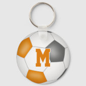 oranje grijs voetbalteam kleuren kinder sportgesch sleutelhanger (Achterkant)