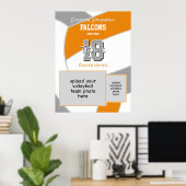 oranje grijs volleybal team kleuren herdenking poster (Thuiskantoor)