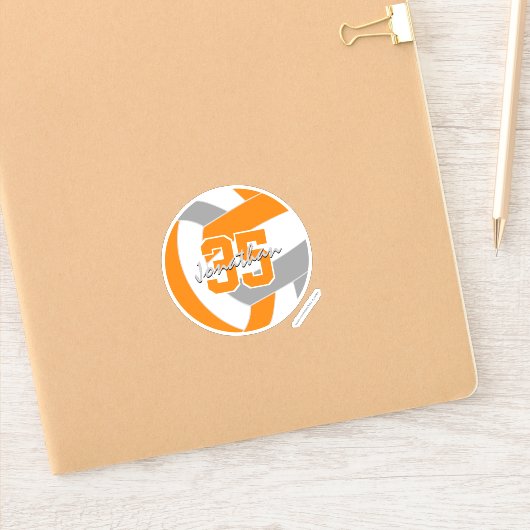 oranje grijs volleybal team kleuren sticker (Notitieboek)