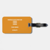 oranje grijs volleybalreisteam jongens bagagelabel (Achterkant horizontaal)