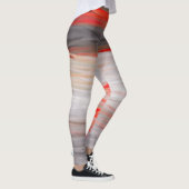 Oranje Grijs Wit Abstract Schilderen Leggings (Rechts)