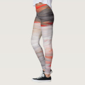 Oranje Grijs Wit Abstract Schilderen Leggings (Links)