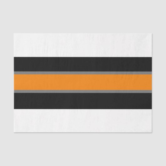 Oranje/grijs/wit stripe 18 lbs-papier tissuepapier (Voorkant)