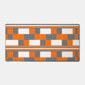 Oranje grijs witte geruite strepen bureaumat (Voorkant)