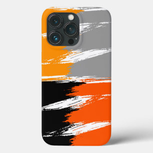 Oranje grijs zwart-witpenseel lijnverf Case-Mate iPhone case