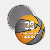 oranje grijze basketbalteamkleuren magneet (Voorkant / Achterkant)