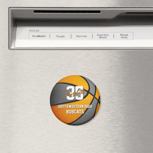 oranje grijze basketbalteamkleuren magneet (Insitu (Vaatwasser))