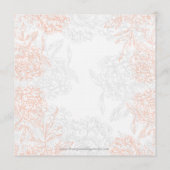 Oranje Grijze Bloemige Vintage Trouwmenu Menu (Achterkant)