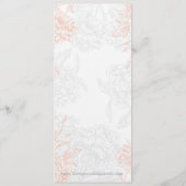 Oranje Grijze Bloemige Vintage Trouwmenu Menu (Achterkant)